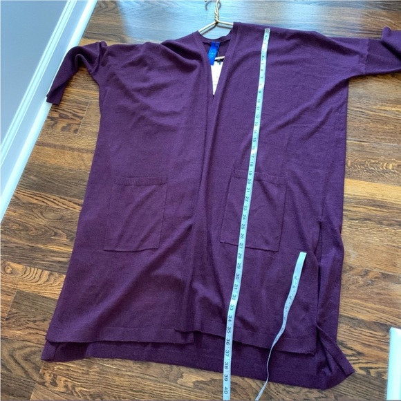 Kit Ace Long Haul Merino Wool Plum Cardigan - Picture 8 of 13